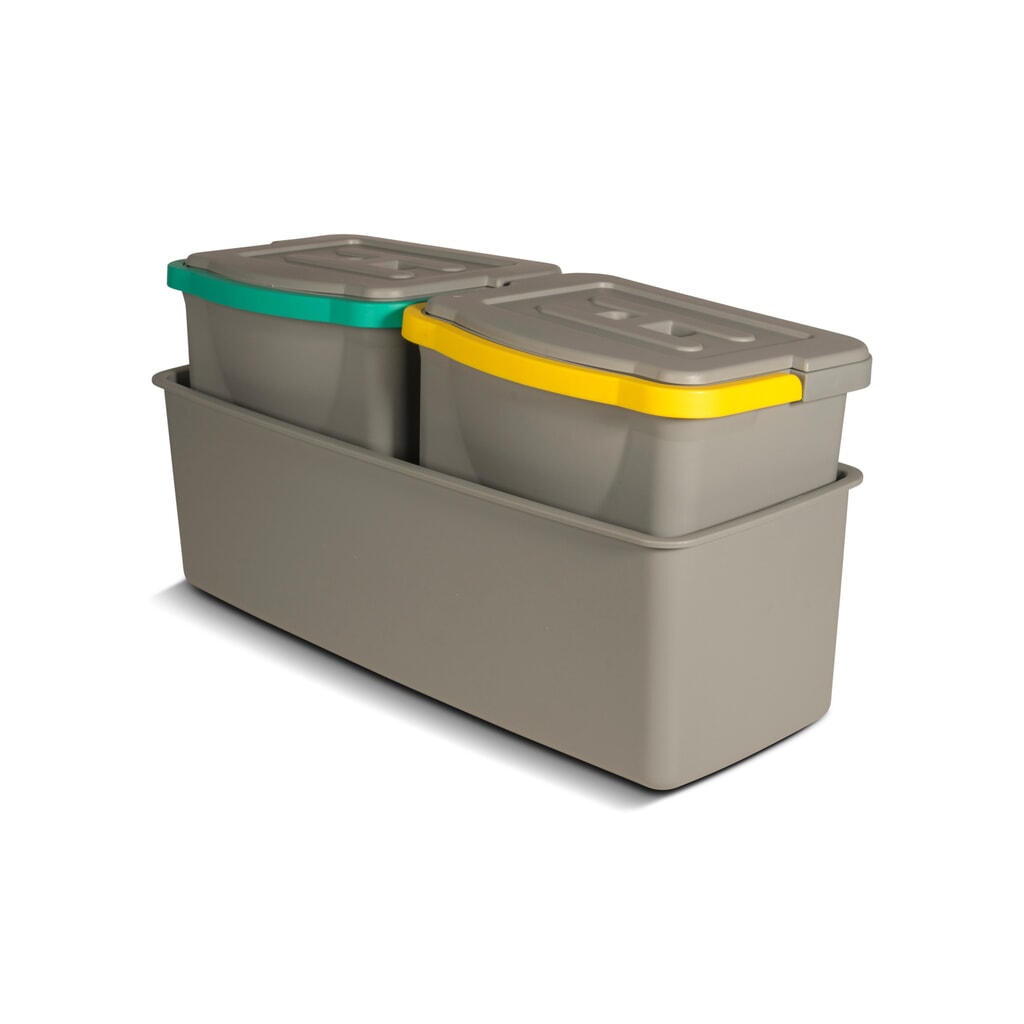 Product afbeelding: Emmerset incl. lekbak voor schoonmaakwagen COMBIX, XL en PRO, groen/geel, 2 x 6 liter