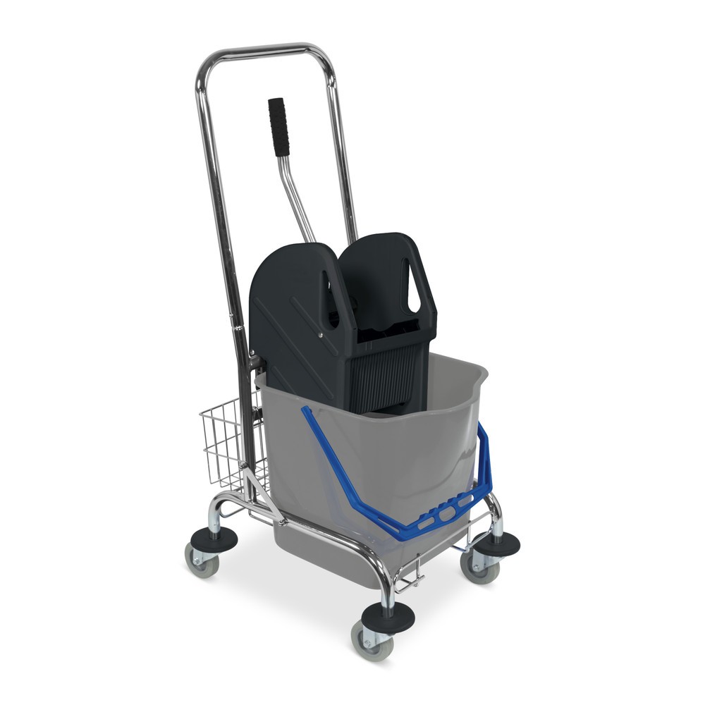 Product afbeelding: Enkele schoonmaakwagen Sprintus, chroom, emmer van 27 liter