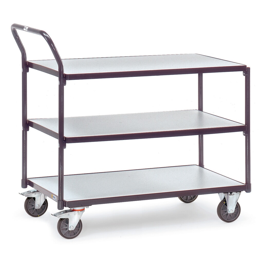 Product afbeelding: ESD-tafelwagen fetra®, draagvermogen 300 kg, 3 laadvlakken van 500 x 850 mm