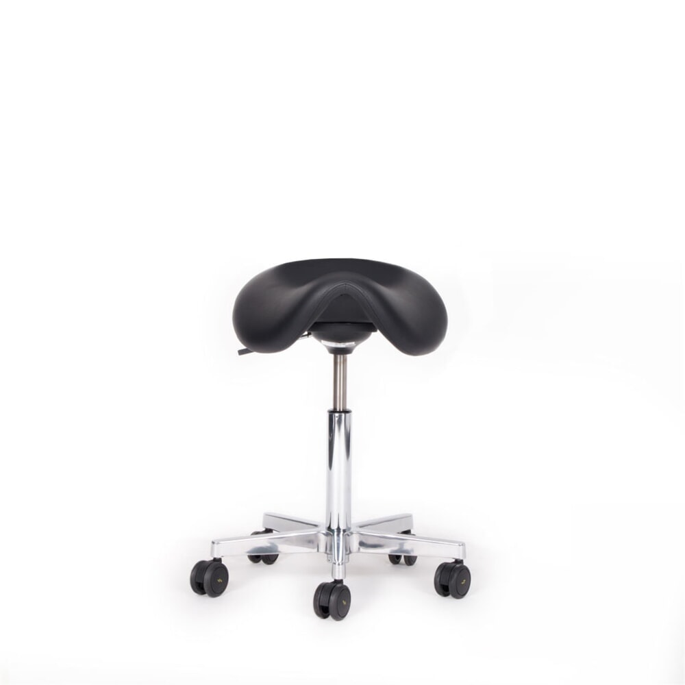 Product afbeelding: ESD veilige rolkruk met zadelzitting lento sella SL12, geleidend mengsel van stoffen, Skai® kunstleer, zwart