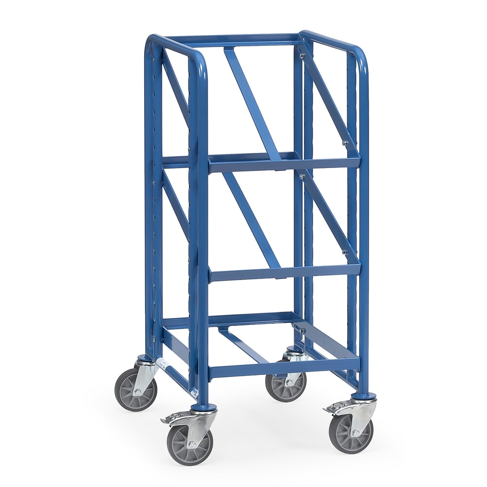 Product afbeelding: Etagewagen fetra® voor eurobakken, open frame, draagvermogen 250 kg, 3 etages van 410 x 610 mm