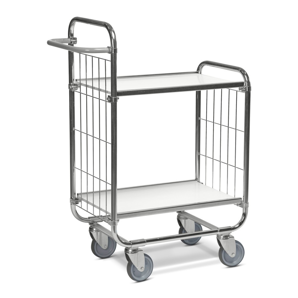 Productafbeelding nr. 1: Etagewagen, verzinkt, 2 gaaswanden, hoge voorzijde, 2 gelamineerde legborden van 620 x 425 mm