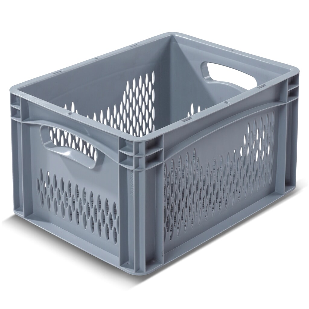 Alpha Eurobox van PP met geperforeerde wanden, 20,8 liter, hxbxd 220 x 400 x 300 mm Product afbeelding: Alpha Eurobox van PP met geperforeerde wanden, 20,8 liter, hxbxd 220 x 400 x 300 mm