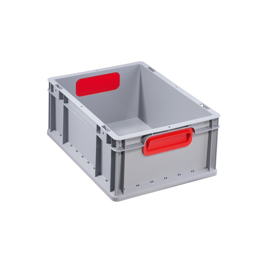 Product afbeelding: Allit Eurobox, met rode verzonken handgrepen, hxbxd 170 x 400 x 300 mm, 16 liter
