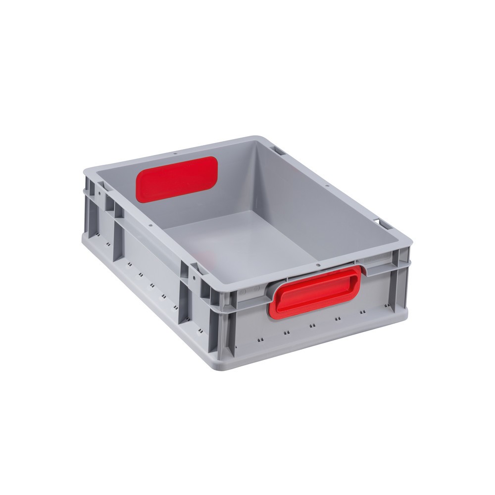 Product afbeelding: Allit Eurobox, met rode verzonken handgrepen, hxbxd 120 x 400 x 300 mm, 11 liter