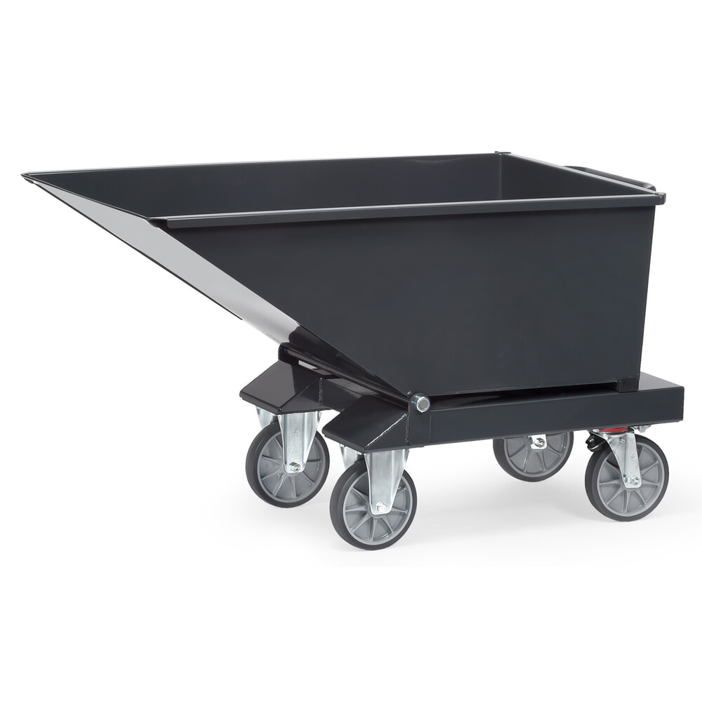 Product afbeelding: fetra® kiepbak met aftapkraan, volume 0,25 m³, RAL 7016 antracietgrijs