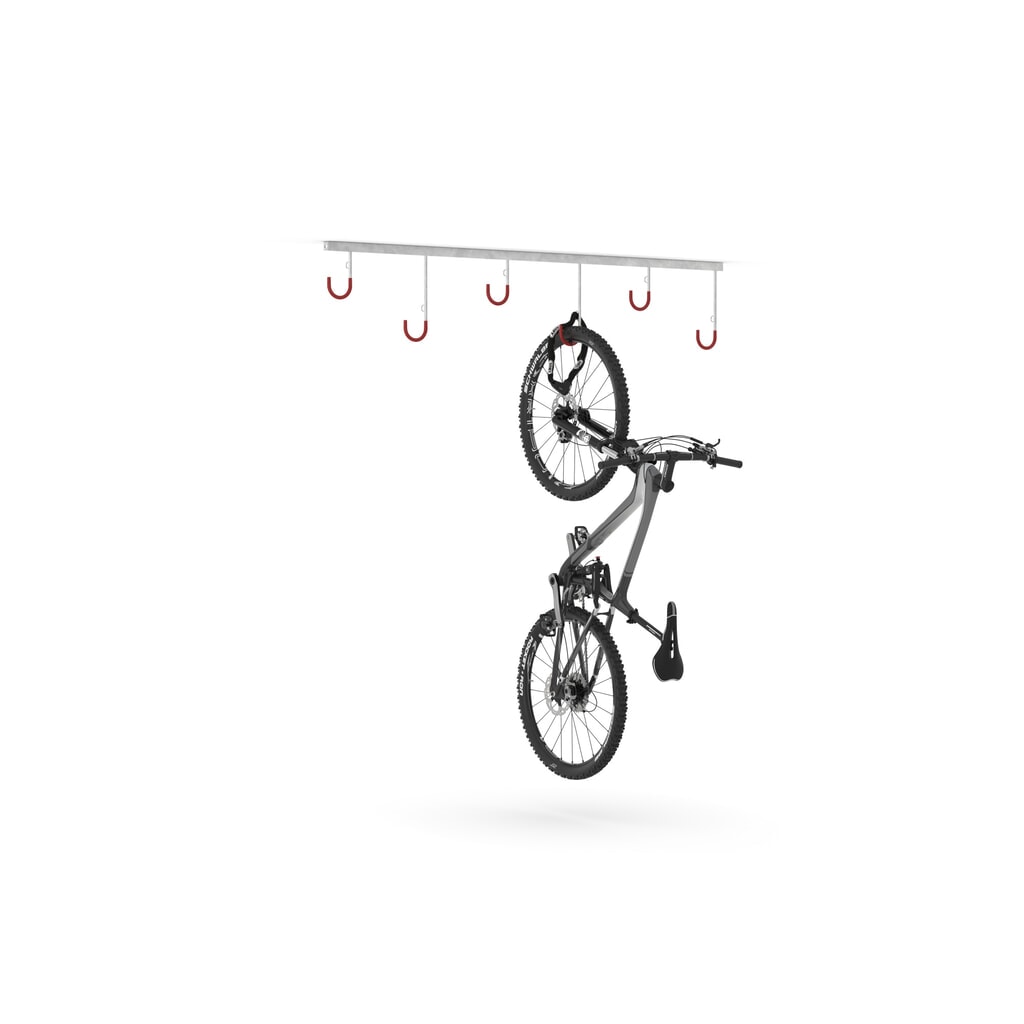 Fietsophangrek, 6 plaatsen, wandmontage Productafbeelding nr. 8: Fietsophangrek, 6 plaatsen, wandmontage
