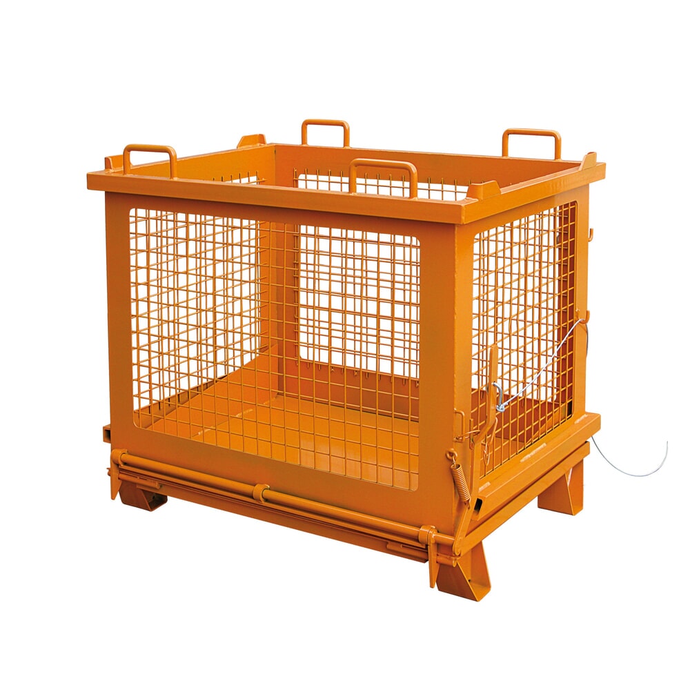 Product afbeelding: Eichinger® rooster-kiepcontainer met ontgrendelbare bodemklep, 500 kg, 1000 liter, reinoranje