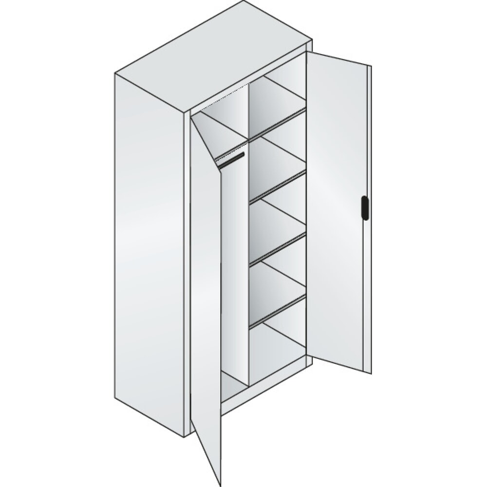 Productafbeelding nr. 3: Kantoorkast C+P 6 vakken + kledingstang, hxbxd 1.950 x 930 x 500 mm, antracietgrijs, antracietgrijs