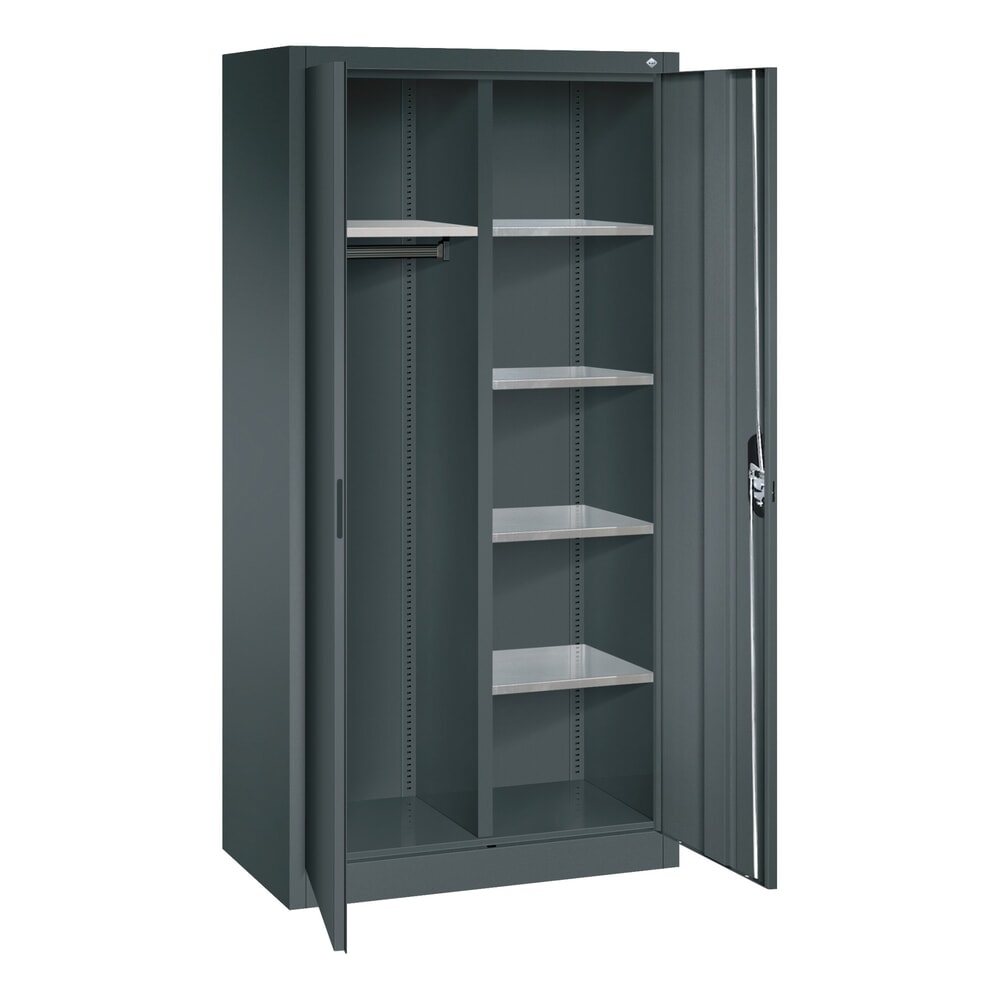 Productafbeelding nr. 4: Kantoorkast C+P 6 vakken + kledingstang, hxbxd 1.950 x 930 x 500 mm, antracietgrijs, antracietgrijs
