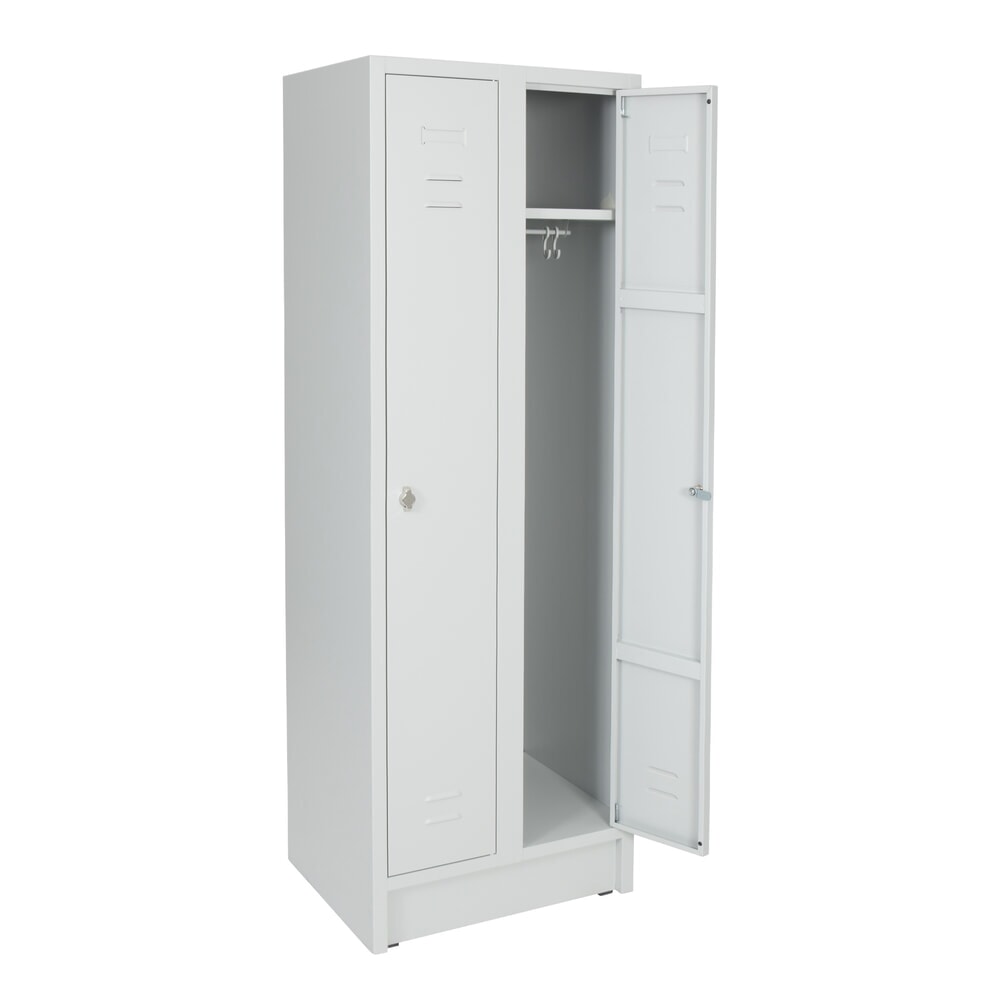 Product afbeelding: Garderobekast met zitbank HEMMDAL HG-SB-1, draaivergrendeling, 2 compartimenten, hxbxd 1800 x 600 x 500 mm, lichtgrijs