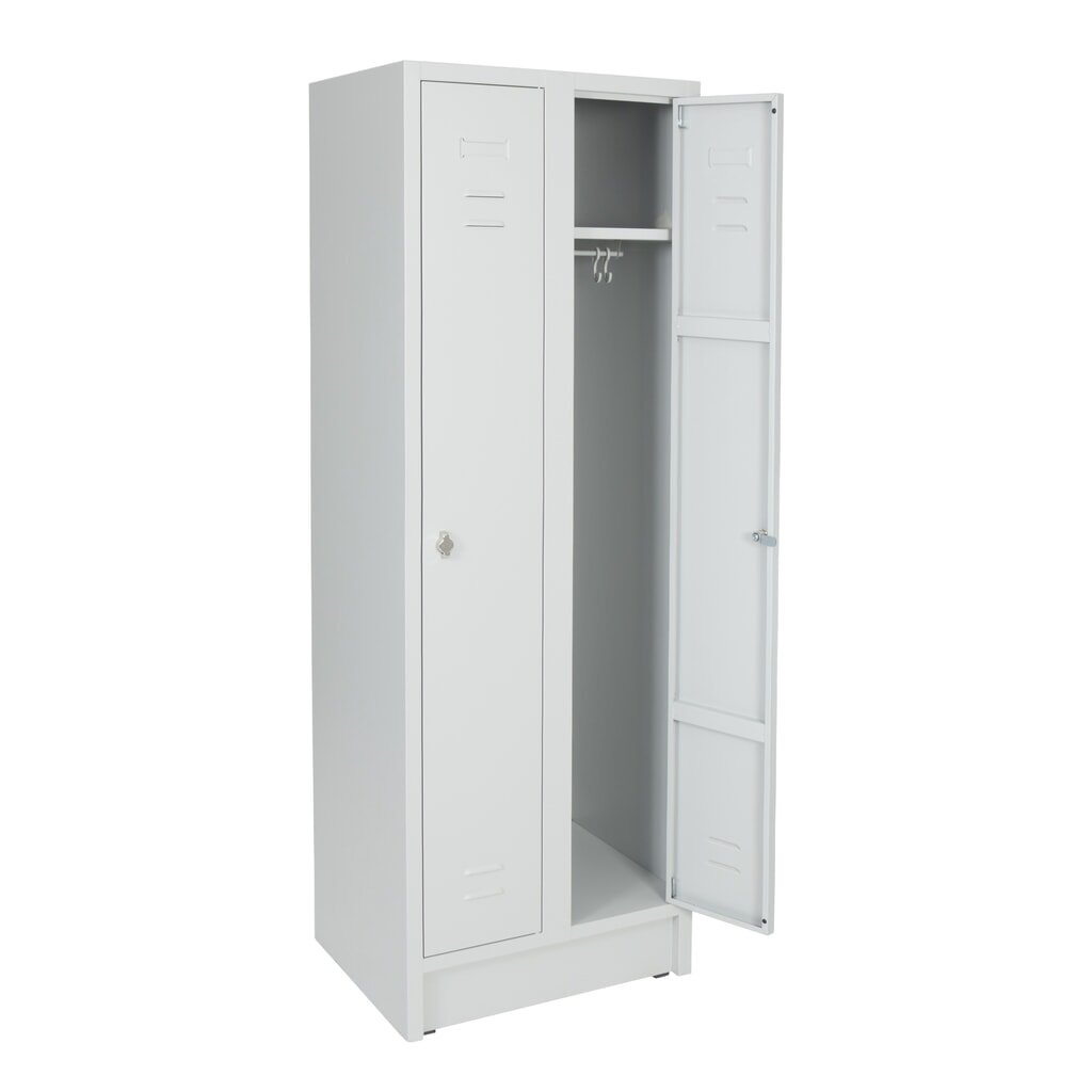 Garderobekast met zitbank HEMMDAL HG-SB-1, draaivergrendeling, 2 compartimenten, hxbxd 1800 x 600 x 500 mm, lichtgrijs Productafbeelding nr. 1: Garderobekast met zitbank HEMMDAL HG-SB-1, draaivergrendeling, 2 compartimenten, hxbxd 1800 x 600 x 500 mm, lichtgrijs