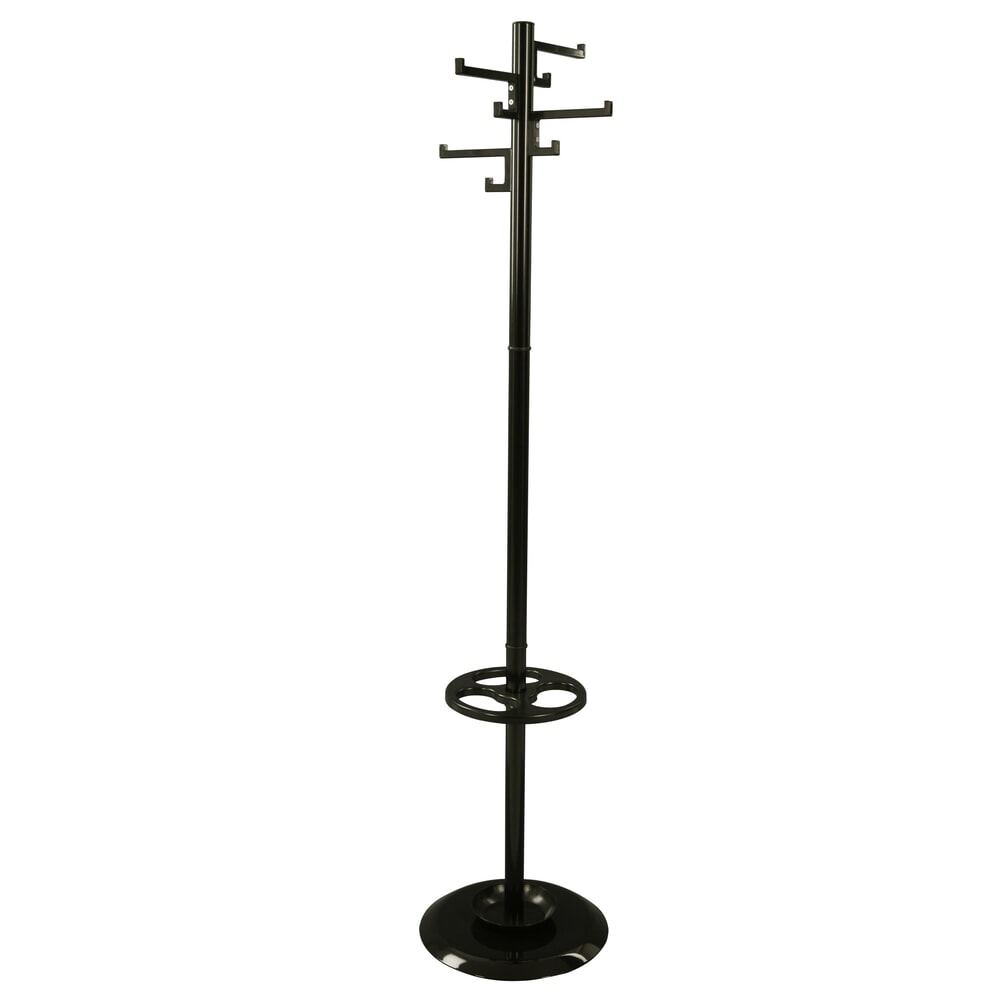 Product afbeelding: Garderobestandaard Porcelain, vrijstaand, 4 dubbele haken, zwart