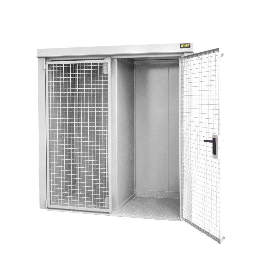 Gasflescontainer Bauer® GFC-B/W M1, gelakt, grijswit Product afbeelding: Gasflescontainer Bauer® GFC-B/W M1, gelakt, grijswit