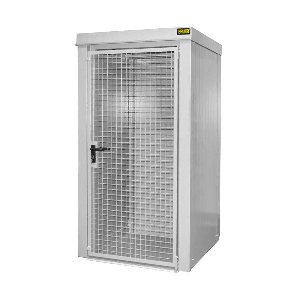 Gasflescontainer voor max. 9 flessen, brandbestendig, grijswit Product afbeelding: Gasflescontainer voor max. 9 flessen, brandbestendig, grijswit