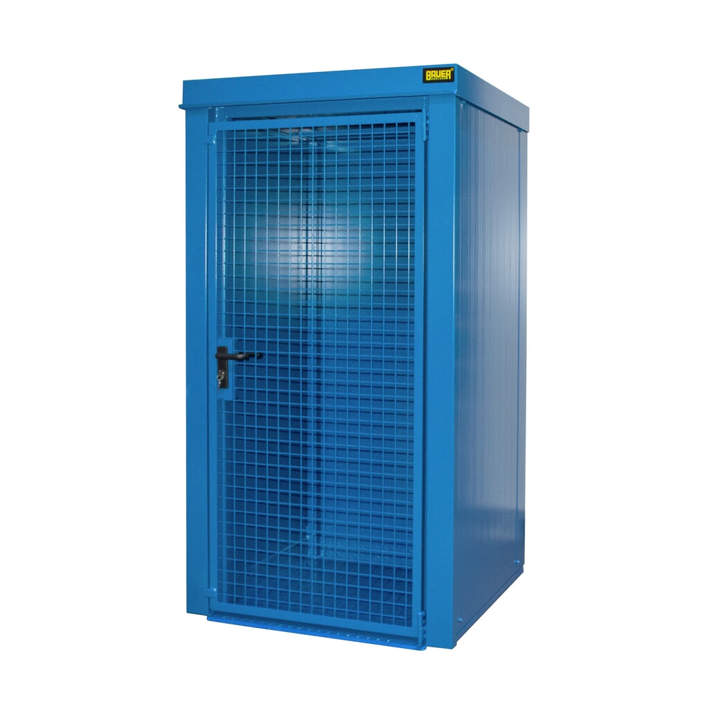 Product afbeelding: Gasflescontainer voor max. 9 flessen, brandbestendig, lichtblauw