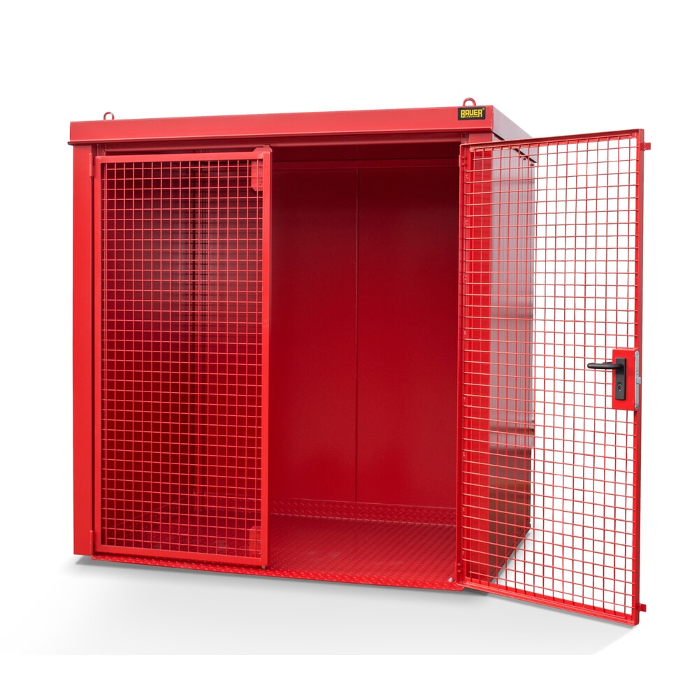 Product afbeelding: Gasflescontainer voor max. 35 flessen, brandbestendig, vuurrood