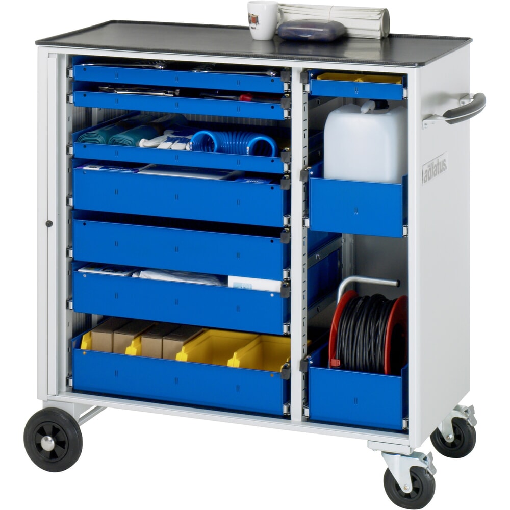 Productafbeelding nr. 1: Gereedschapswagen RAU serie adlatus, hxbxd 1.080 x 1.025 x 520 mm, 10 lades 4 x 65, 4 x 130, 2 x 150 mm, metalen werkblad
