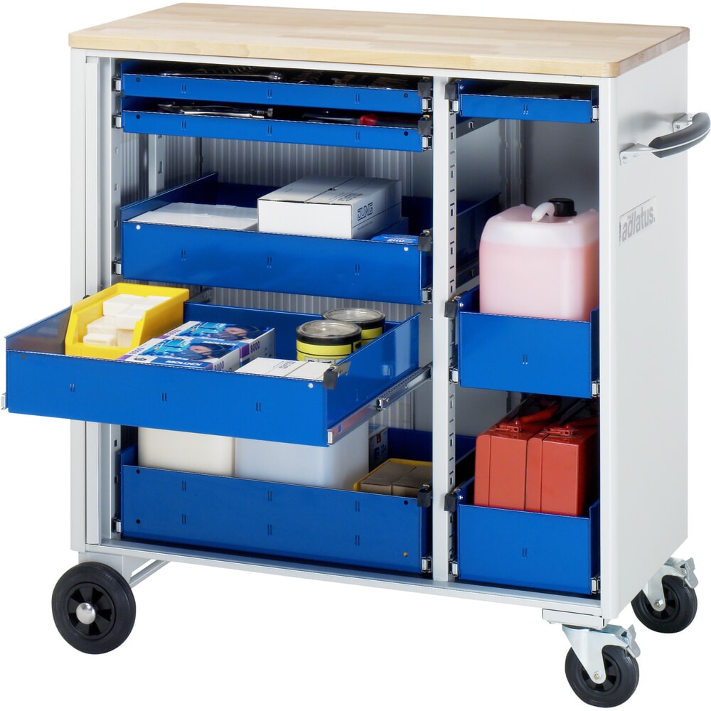 Productafbeelding nr. 1: Gereedschapswagen RAU serie adlatus, hxbxd 1.080 x 1.025 x 520 mm, 8 lades 3 x 40, 2 x 105, 3 x 130 mm, beuken werkblad