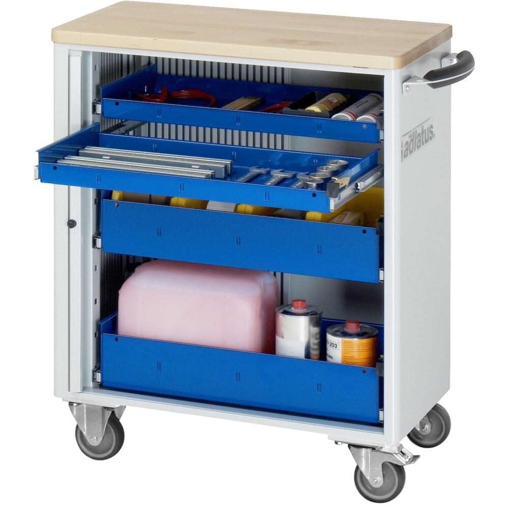 Product afbeelding: Gereedschapswagen RAU serie adlatus 700, hxbxd 860 x 725 x 400 mm, 4 lades 2 x 40, 2 x 105 mm, beuken werkblad