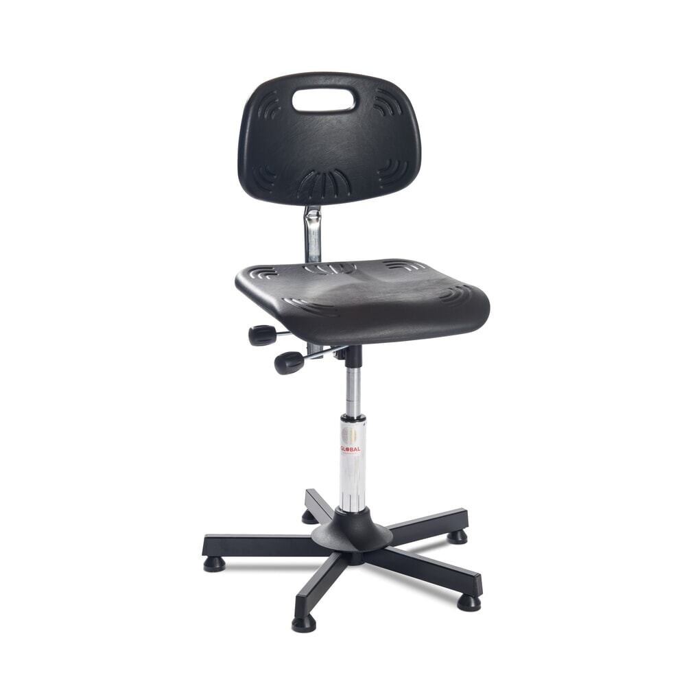 Product afbeelding: Global Stole A/S Werkdraaistoel Classic, voorgevormde zitting van PU-schuim, zithoogte 480-610 mm, vloerglijders, kunststof onderstel
