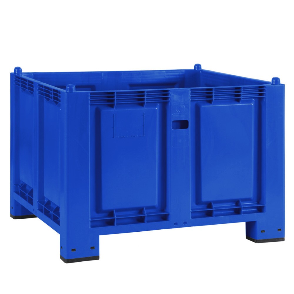 Product afbeelding: Grote bak van polypropyleen, 550 liter, met poten, blauw