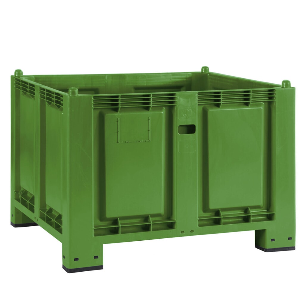 Product afbeelding: Grote bak van polypropyleen, 550 liter, met poten, groen