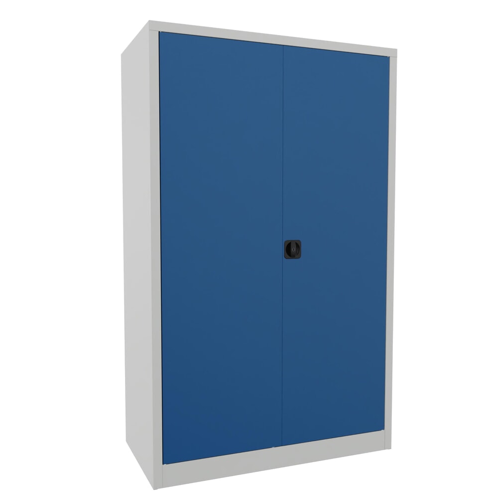 Product afbeelding: Grote draaideurkast PAVOY, 4 legborden, hxbxd 1.950 x 1.200 x 600 mm, gentiaanblauw, lichtgrijs