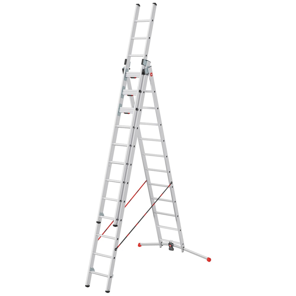 Product afbeelding: Hailo S120 Pro, 3-delig, multifunctionele ladder, 3 x 12 sporten.