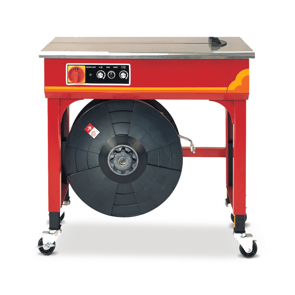 Halfautomatische omsnoeringsmachine Universal, voor bandbreedte 13 mm, open Product afbeelding: Halfautomatische omsnoeringsmachine Universal, voor bandbreedte 13 mm, open