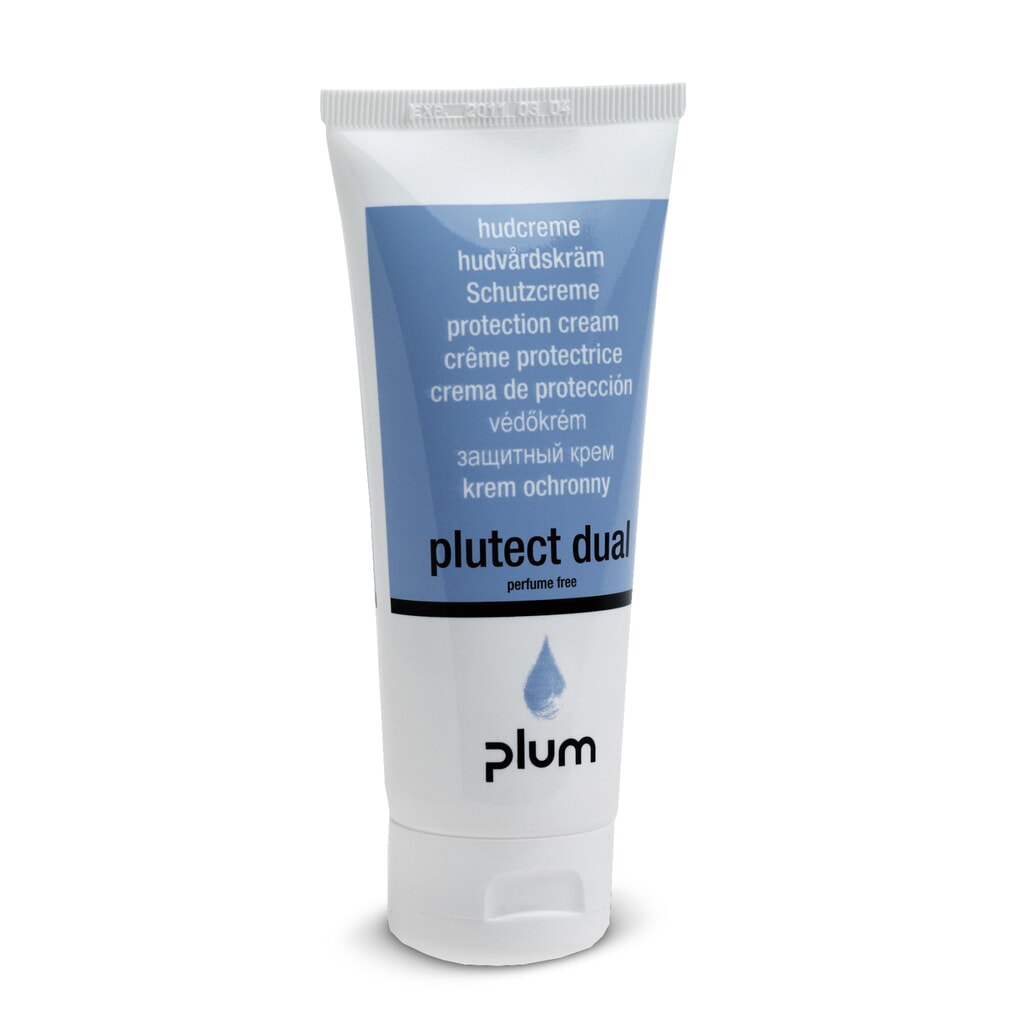 Product afbeelding: Handbeschermingscrème plum Plutect Dual, tube van 100 ml