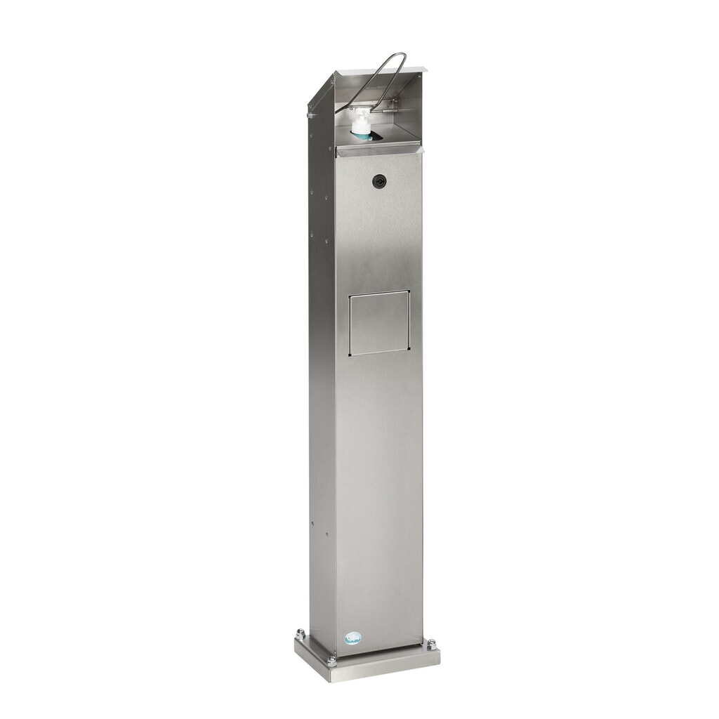 Handdesinfectiedispenser VAR® HDS 115, vloermontage, roestvrij staal Product afbeelding: Handdesinfectiedispenser VAR® HDS 115, vloermontage, roestvrij staal