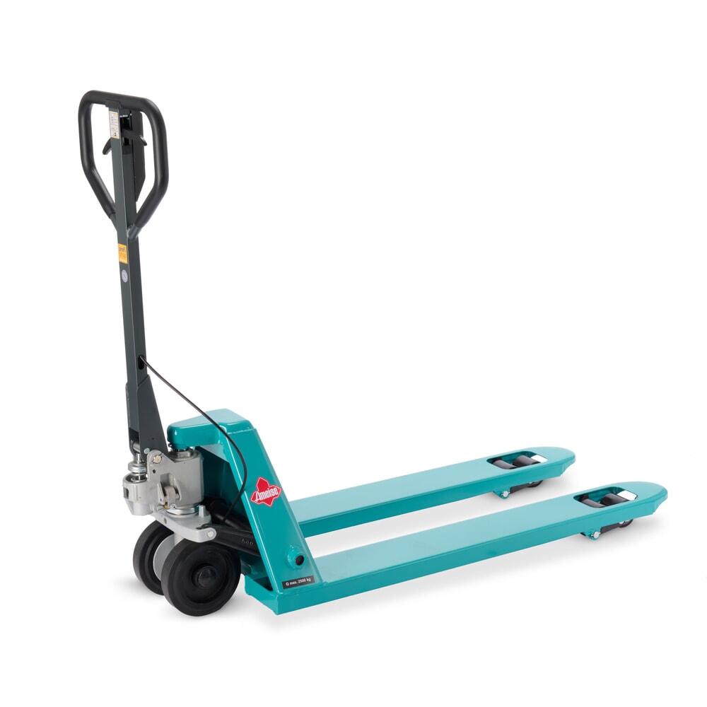 Product afbeelding: Handtranspallet Ameise® PTM 2.5 met handrem, draagvermogen 2.500 kg, vorklengte 1.150 mm, massief rubber / polyurethaan, tandemwielen