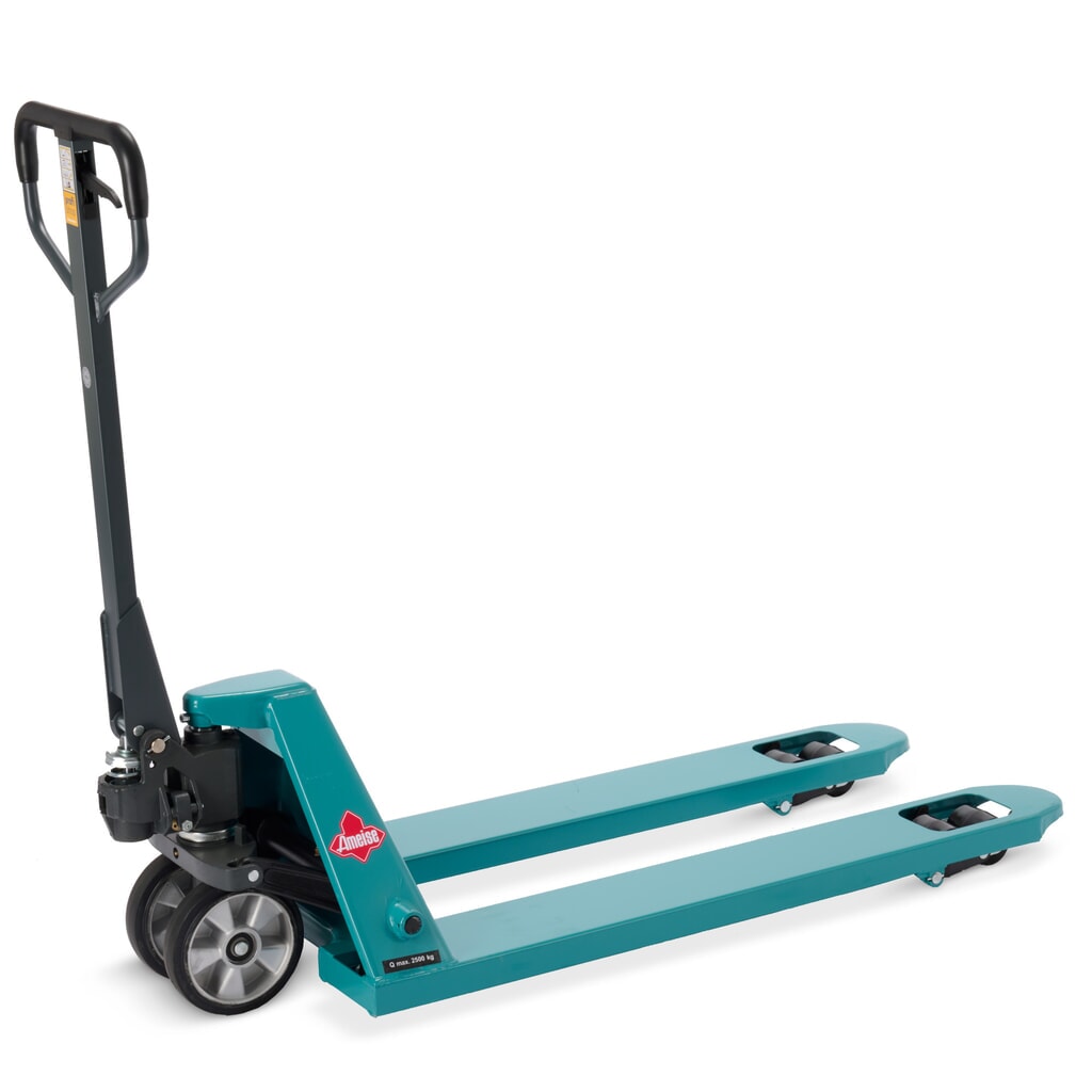 Handtranspallet Ameise® PTM 2.5 met snelhef, draagvermogen 2.500 kg, vorklengte 1.150 mm, massief rubber / polyurethaan, tandemwielen Product afbeelding: Handtranspallet Ameise® PTM 2.5 met snelhef, draagvermogen 2.500 kg, vorklengte 1.150 mm, massief rubber / polyurethaan, tandemwielen