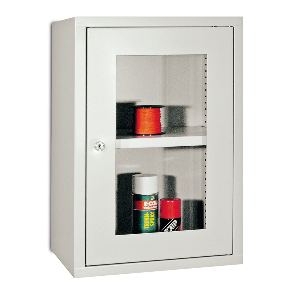Productafbeelding nr. 2: Hangkast PAVOY met kijkvenster, hxbxd 600 x 400 x 300 mm, gentiaanblauw, lichtgrijs