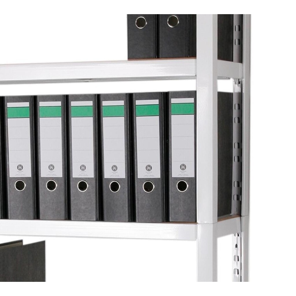 Productafbeelding nr. 4: HEMMDAL archiefrekken, inhaaksysteem, hxbxd 1.800 x 900 x 300 mm, 5 HDF-legborden, vaklast 150 kg, max. 55 mappen, wit