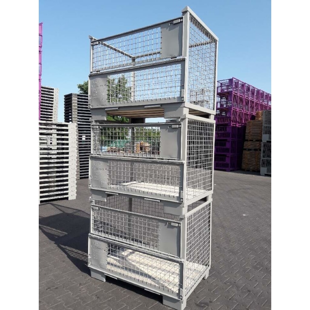 HEMMDAL Euro-gitterbox met dubbele voorwandklep, hxbxd 970 x 1.240 x 835 mm, steengrijs Productafbeelding nr. 8: HEMMDAL Euro-gitterbox met dubbele voorwandklep, hxbxd 970 x 1.240 x 835 mm, steengrijs