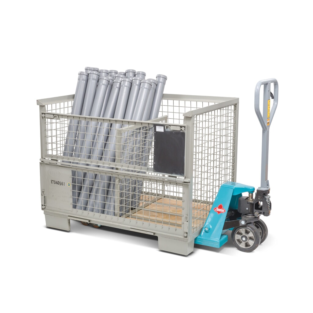Productafbeelding nr. 4: HEMMDAL  Euro-gitterbox met dubbele voorwandklep, hxbxd 970 x 1.240 x 835 mm, steengrijs