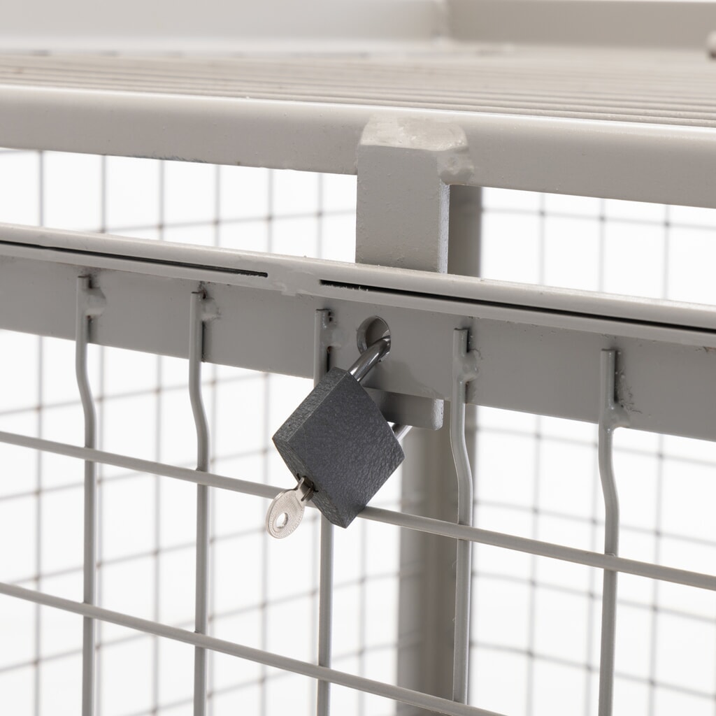 HEMMDAL Euro-gitterbox met half neerklapbare lengtewand en deksel, hxbxd 970 x 1.240 x 835 mm, steengrijs Productafbeelding nr. 10: HEMMDAL Euro-gitterbox met half neerklapbare lengtewand en deksel, hxbxd 970 x 1.240 x 835 mm, steengrijs