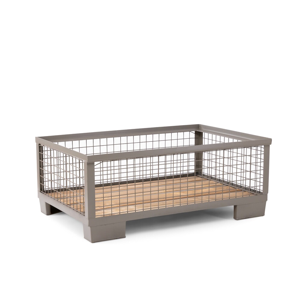 Product afbeelding: HEMMDAL industriële gitterbox met 4 vaste wanden, hxbxd 500 x 1.240 x 835 mm, steengrijs