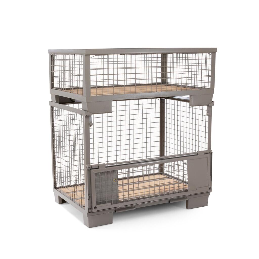 Productafbeelding nr. 2: HEMMDAL industriële gitterbox met 4 vaste wanden, hxbxd 500 x 1.240 x 835 mm, steengrijs