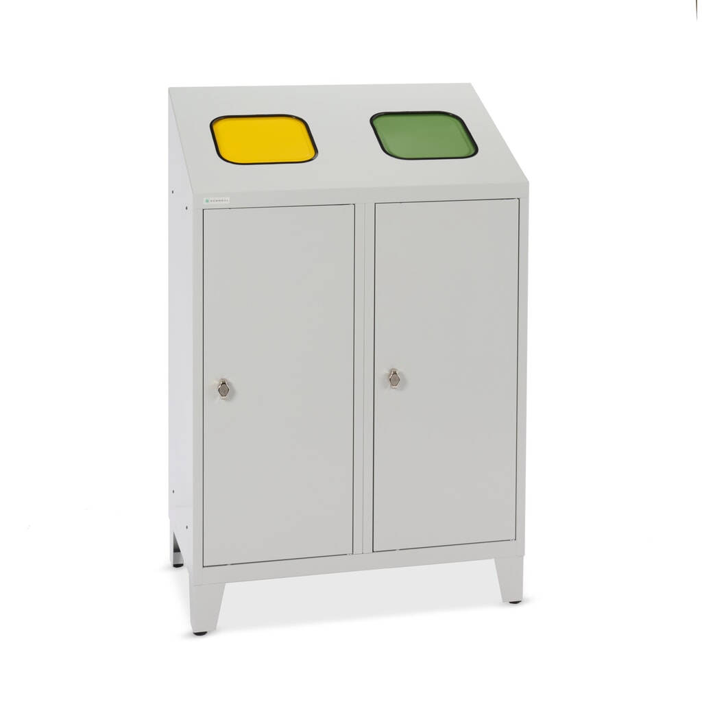 HEMMDAL recycling-afvalemmer Duo, met 2 zakkenhouders, elk 120 liter Product afbeelding: HEMMDAL recycling-afvalemmer Duo, met 2 zakkenhouders, elk 120 liter
