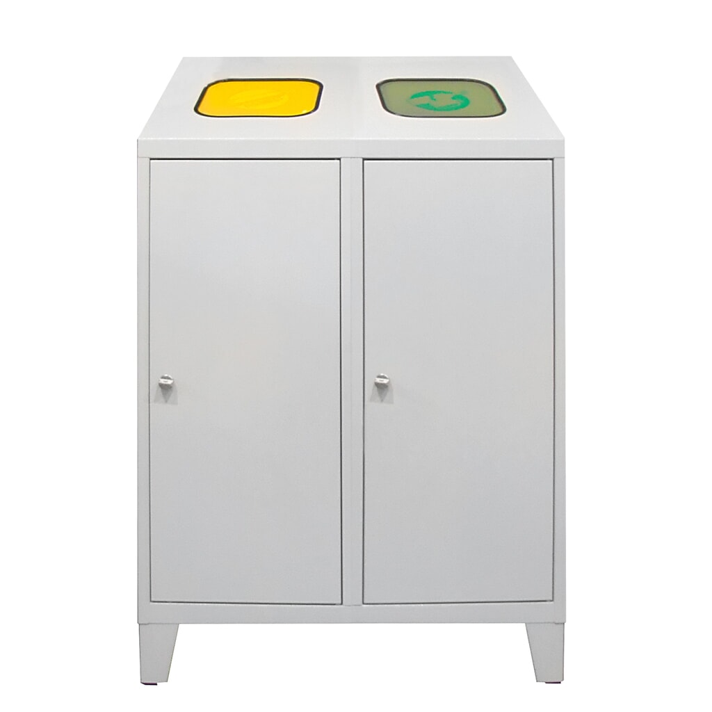 HEMMDAL recycling-afvalemmer Duo, met 2 binnenbakken, elk 120 liter Product afbeelding: HEMMDAL recycling-afvalemmer Duo, met 2 binnenbakken, elk 120 liter