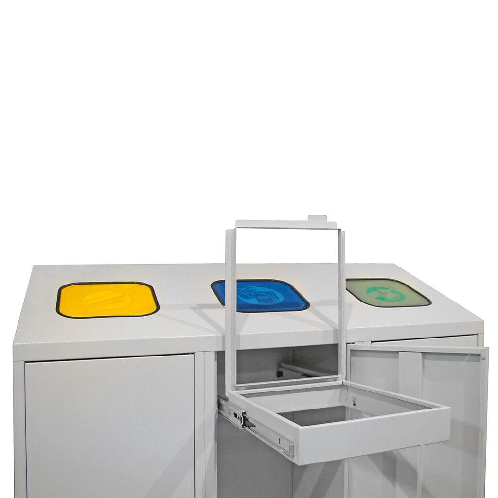 HEMMDAL recycling-afvalemmer Trio, met 3 zakkenhouders, elk 120 liter Productafbeelding nr. 3: HEMMDAL recycling-afvalemmer Trio, met 3 zakkenhouders, elk 120 liter