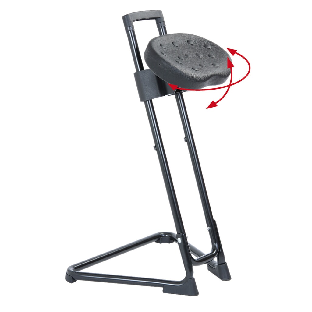 Stahulp HEMMDAL, draai- en kantelbare comfortabele PU zitting, zithoogte 600-850 mm, zwart Productafbeelding nr. 3: Stahulp HEMMDAL, draai- en kantelbare comfortabele PU zitting, zithoogte 600-850 mm, zwart