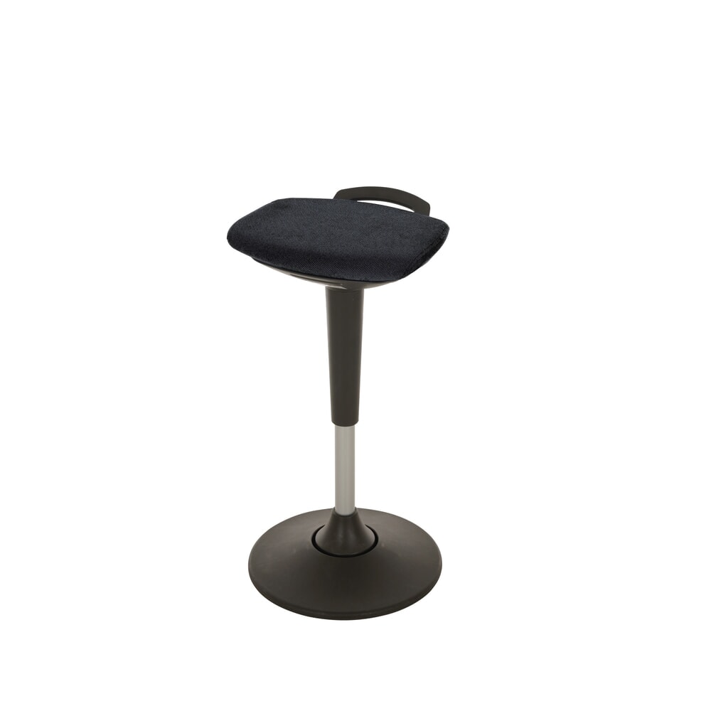 Product afbeelding: Stakruk HEMMDAL, gestoffeerde zitting + draaggreep, zithoogte 600-840 mm, schotelvoet