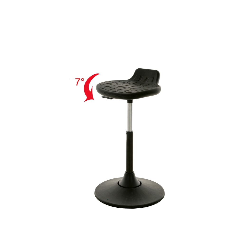 Stakruk HEMMDAL, PU zitting met rugleuning, zithoogte 490-680 mm, schotelvoet met draaibare zitting Productafbeelding nr. 1: Stakruk HEMMDAL, PU zitting met rugleuning, zithoogte 490-680 mm, schotelvoet met draaibare zitting