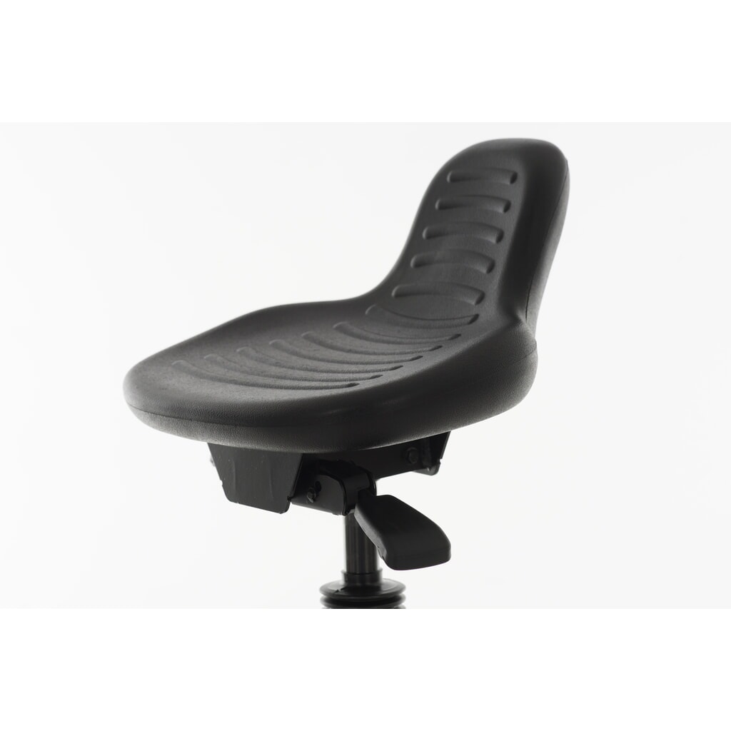 Productafbeelding nr. 2: Stahulp HEMMDAL, PU zitting met rugleuning + draaggreep, zithoogte 580-840 mm, vloerglijder