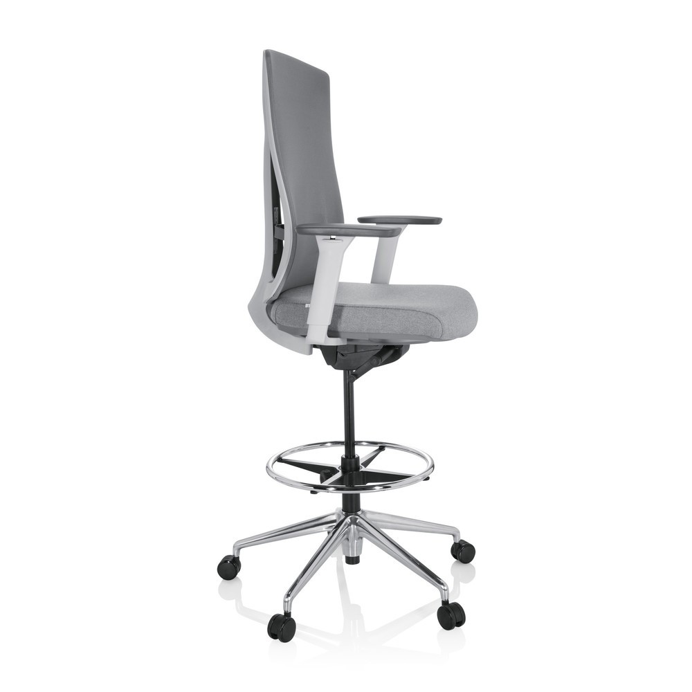 Productafbeelding nr. 3: hjh OFFICE Arbeitsstuhl / Arbeitshocker HALIFAX WORK Stoff/Netzstoff, grau