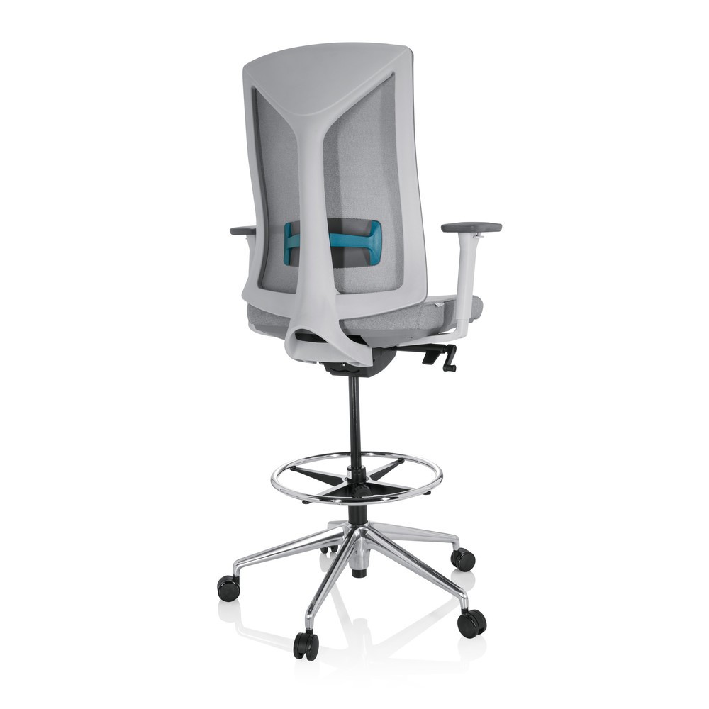 Productafbeelding nr. 5: hjh OFFICE Arbeitsstuhl / Arbeitshocker HALIFAX WORK Stoff/Netzstoff, grau